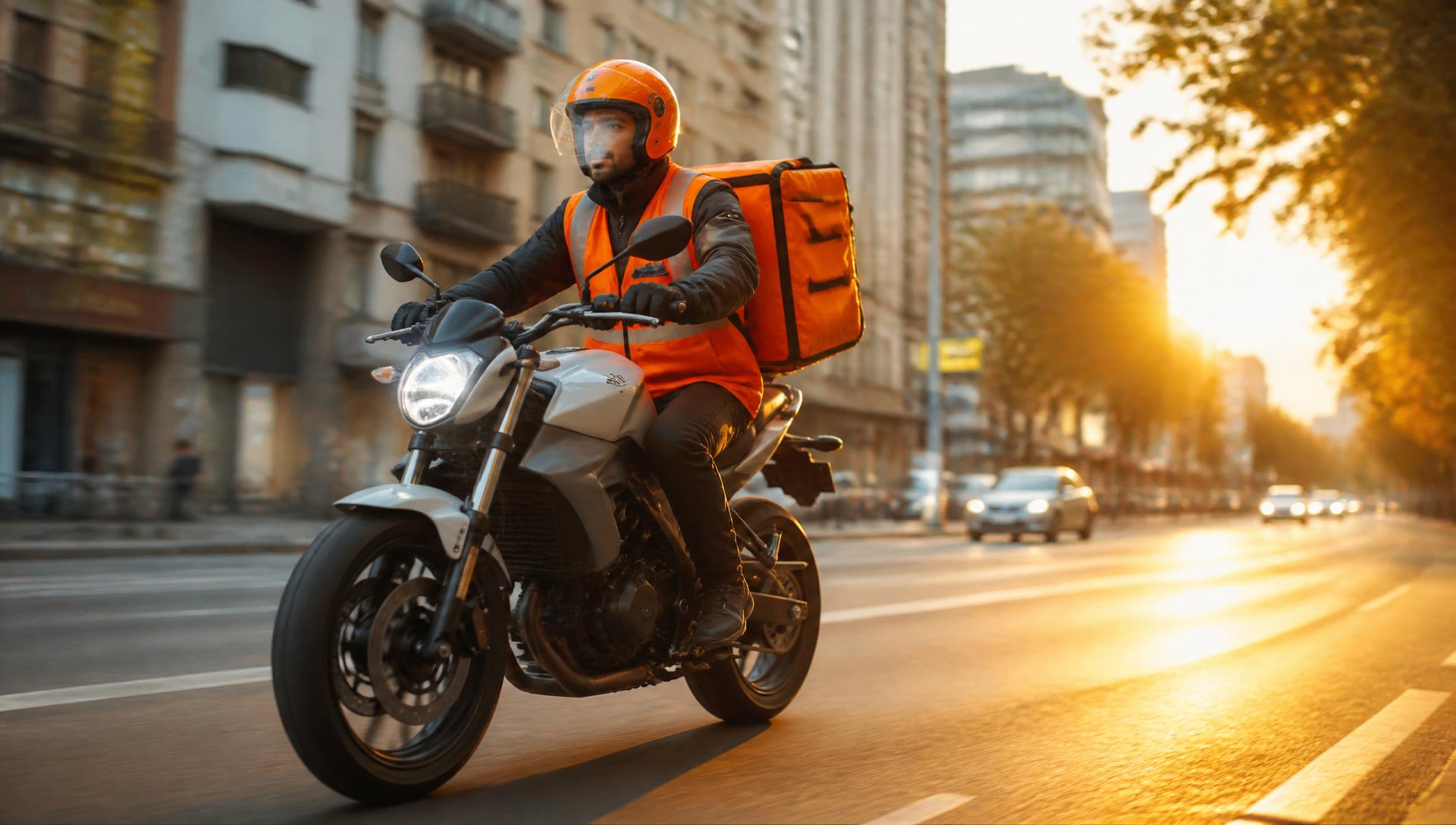 Motociclista trabalhando com entregas em Recife